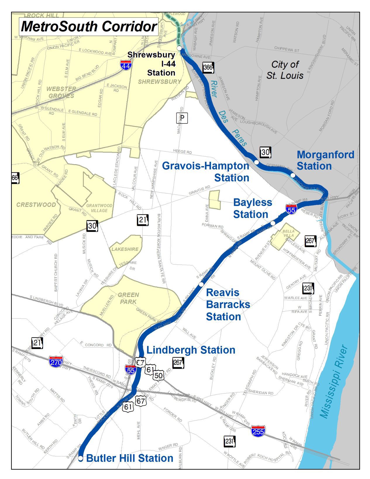 MetroSouth MetroLink line